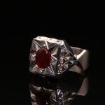 انگشتر مردانه نقره عقیق یمنی سرخ کد 11825