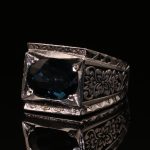 انگشتر مردانه نقره توپاز لندن کد 11958