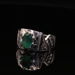 انگشتر مردانه نقره زمرد زامبیا کد 11849