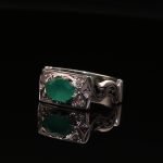 انگشتر مردانه نقره زمرد زامبیا کد 11858