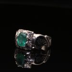انگشتر مردانه نقره زمرد زامبیا کد 11859