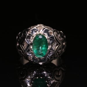 انگشتر مردانه نقره زمرد زامبیا کد 11871