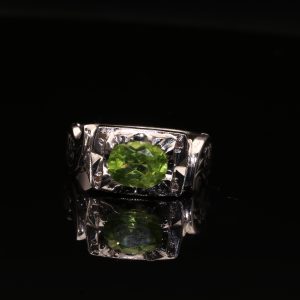 انگشتر مردانه نقره زبرجد کد 11817