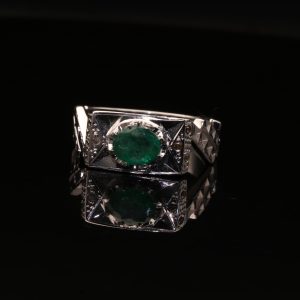 انگشتر مردانه نقره زمرد زامبیا کد 11848