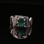 انگشتر مردانه نقره زمرد زامبیا کد 11849